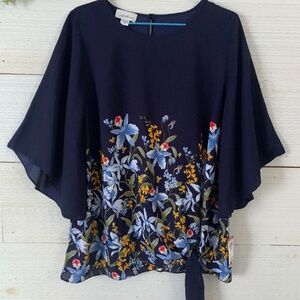 *NEW* Floral Blouse by Jaclyn Smith Collection.  Size Large.